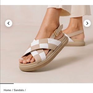 Alohas Marshmallow Scacchi sandal - White and Beige, size 38 (7.  - 7.5)